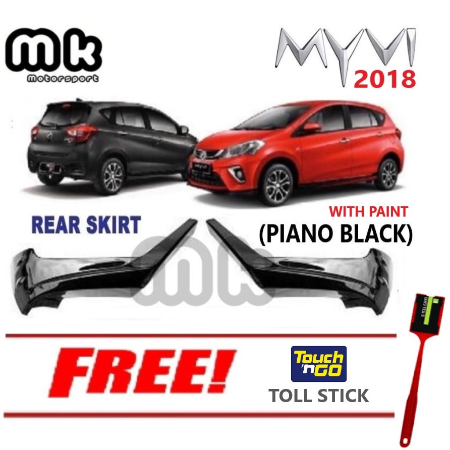 PERODUA MYVI 2018 Rear Skirt With Paint (Piano Shining 