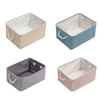 [SG Seller] 3 Size Storage Basket Linen Fabric Storage Box Foldable Laundry Basket/ Laundry Bag/ Toys S