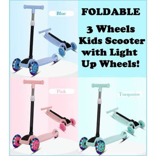 3 Wheels Kids Scooter. Foldable, Adjustable Height, All 3 Light up Wheels. No Assembly Required!