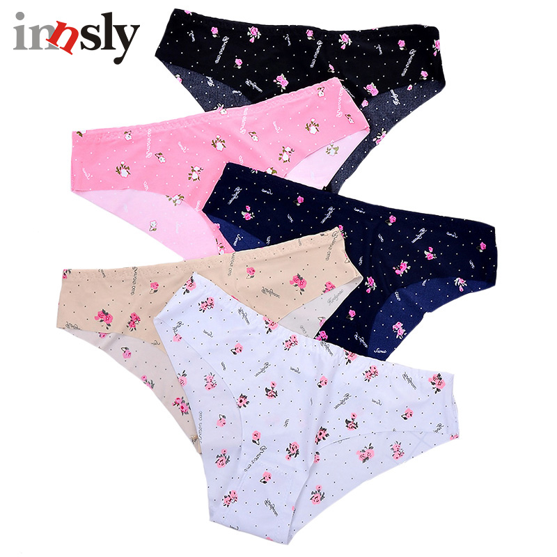 Innsly Seamless Womens Sexy Panties Summer Ice Silk Briefs Cotton