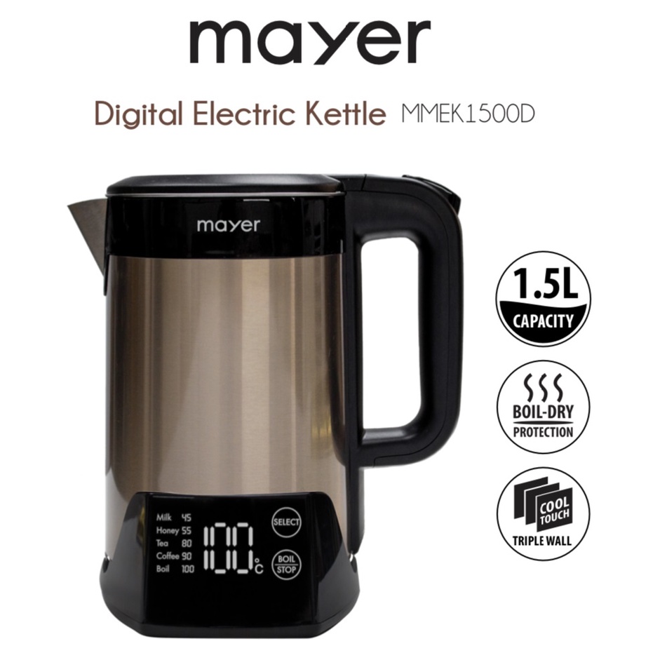 Mayer Digital Electric Kettle (MMEK1500D) Shopee Singapore
