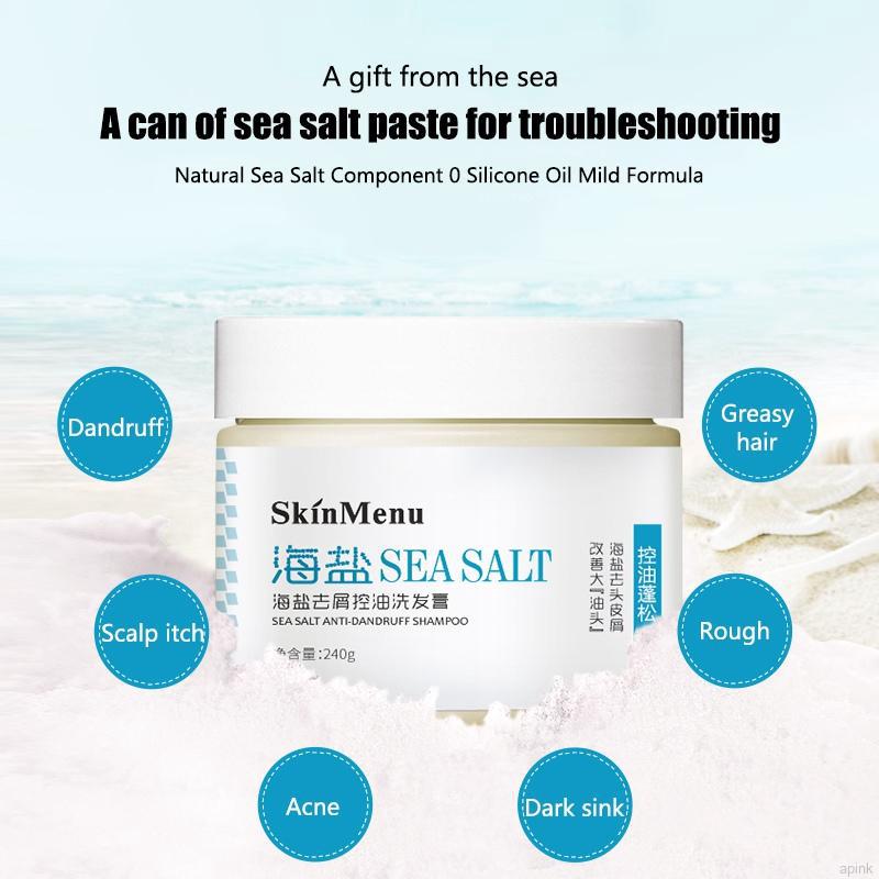 Sea Salt AntiDandruff Shampoo Cream Control Oil Relieve Itching Anti