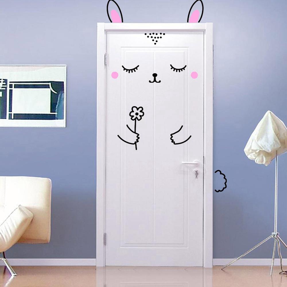 Flower Cat Door Affixed Children S Room Decoration Wall Sticker