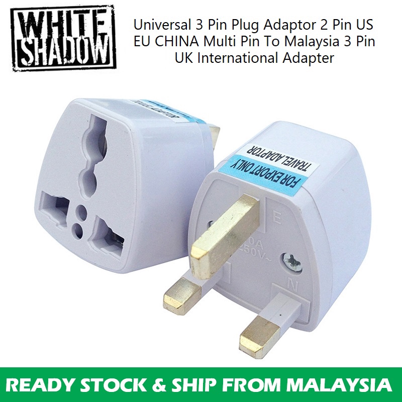 Shop Malaysia Universal 3 Pin Plug Adaptor 2 Pin Us Eu China Multi Pin To Malaysia 3 Pin Uk International Adapter Tv Uk3pinplug Shopee Singapore