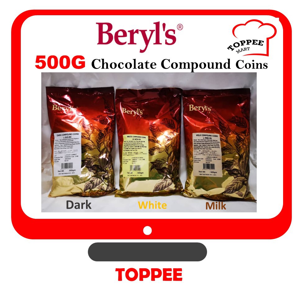 Beryl S Chocolate Compound Coins Dark White Milk Coins 500g Beryls Pls Read T C Before Place Order Shopee Singapore