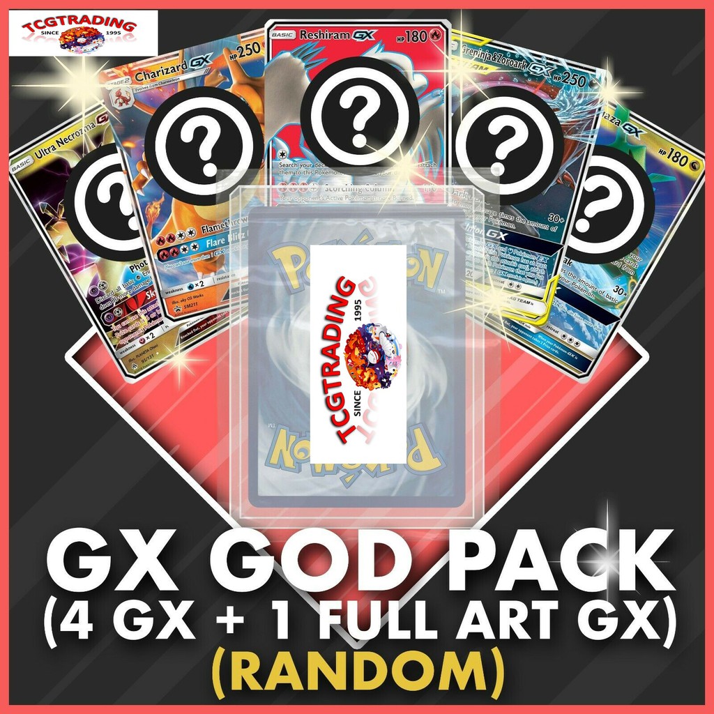 Pokemon Tcg Card Lot God Pack 4 Gx 1 Full Art Possible Rainbow Rare Team Gx Shopee Singapore