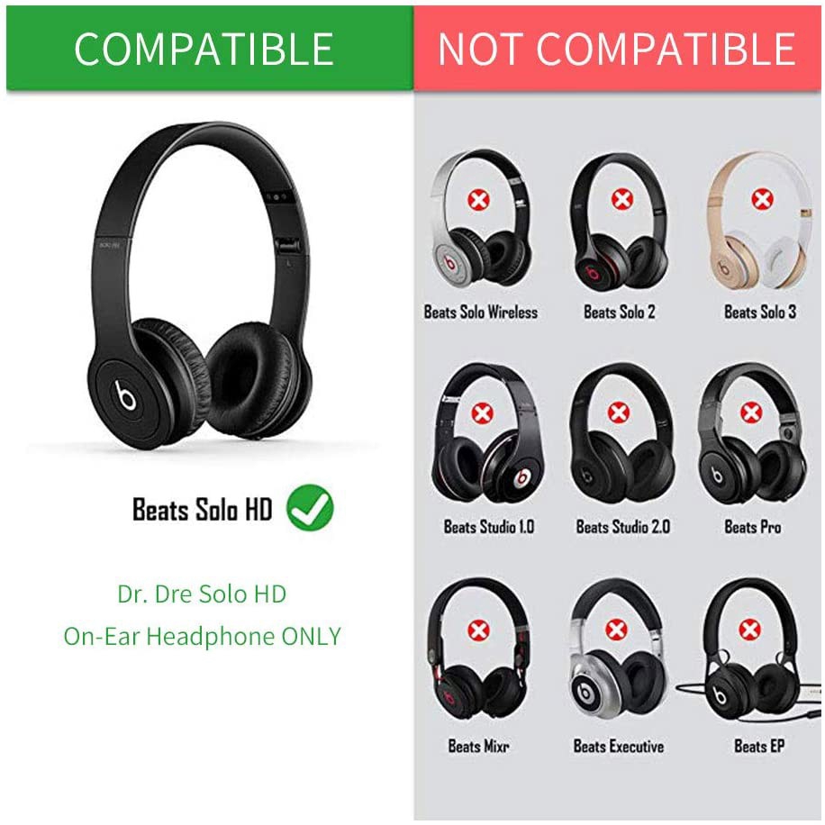 Earpad Replacement For Beats By Dr Dre Solo Hd On Ear Headphone Replacement Ear Pad Ear Cushion Ear Cups Ear Cover Earpads Repair Parts Shopee Singapore