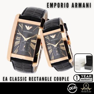 *SG* Emporio Armani Classic Rectangle Series Analog Mens & Ladies Couple Watch AR0168 AR0169