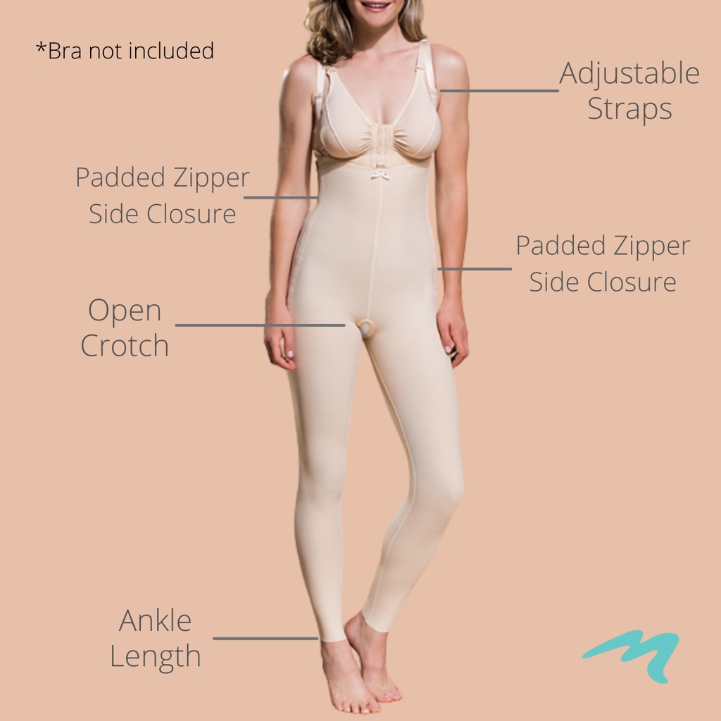 FBL Marena Compression Girdle with Suspenders Bodysuit Zip Garment