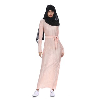 Muslimah Long Baju  Kurung  Pleated Elastic Moden  Plain  