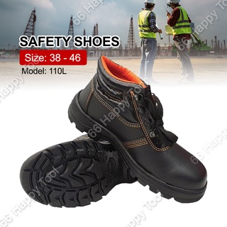 66 happy tool ready stock high quality black orange steel toe safety shoes footwear size 38-46 low cut anti-slip boots