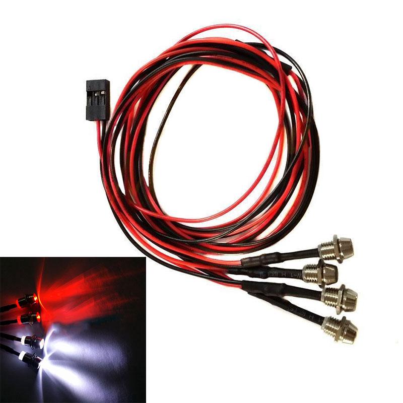 NEW Style RC On-Road Car LED Night 5mm White And 3mm Red Headlamps 4 LED Light