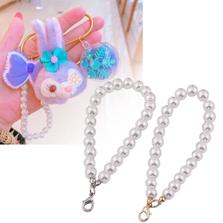 Image of thu nhỏ KING 5Pcs Faux Pearl Wristlet Chain Strap for Wallet White Pearls Wristlet Lanyard Keychain Hand Straps Kit For Purse Keys #5