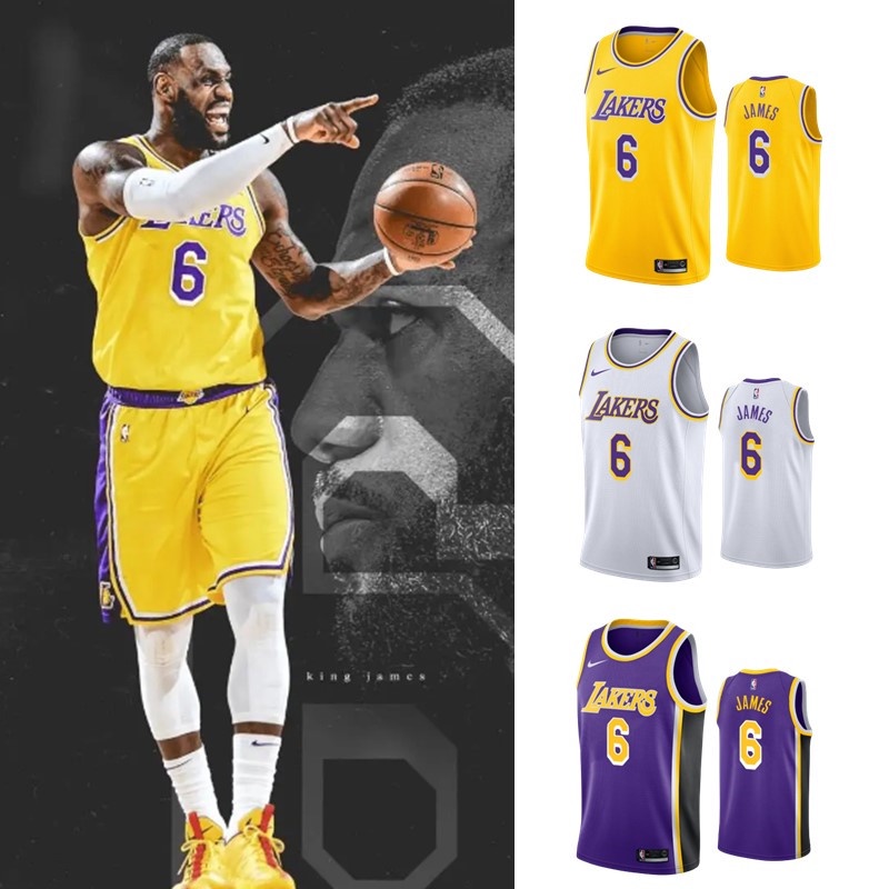 6 James Yellow Sports Jersey NBA No.6 Other Lakers Urban Styles