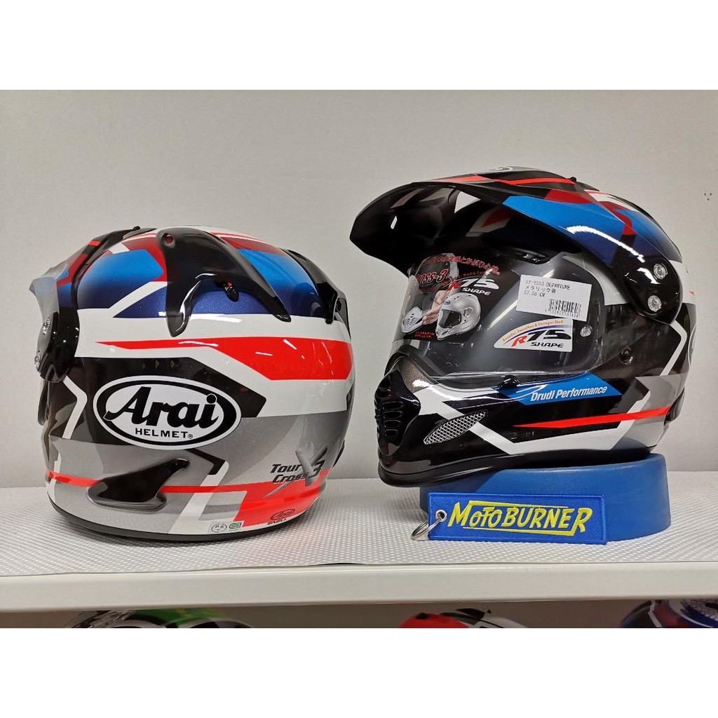 Arai Helmet Tour Cross 3 Departure Blue Shopee Singapore