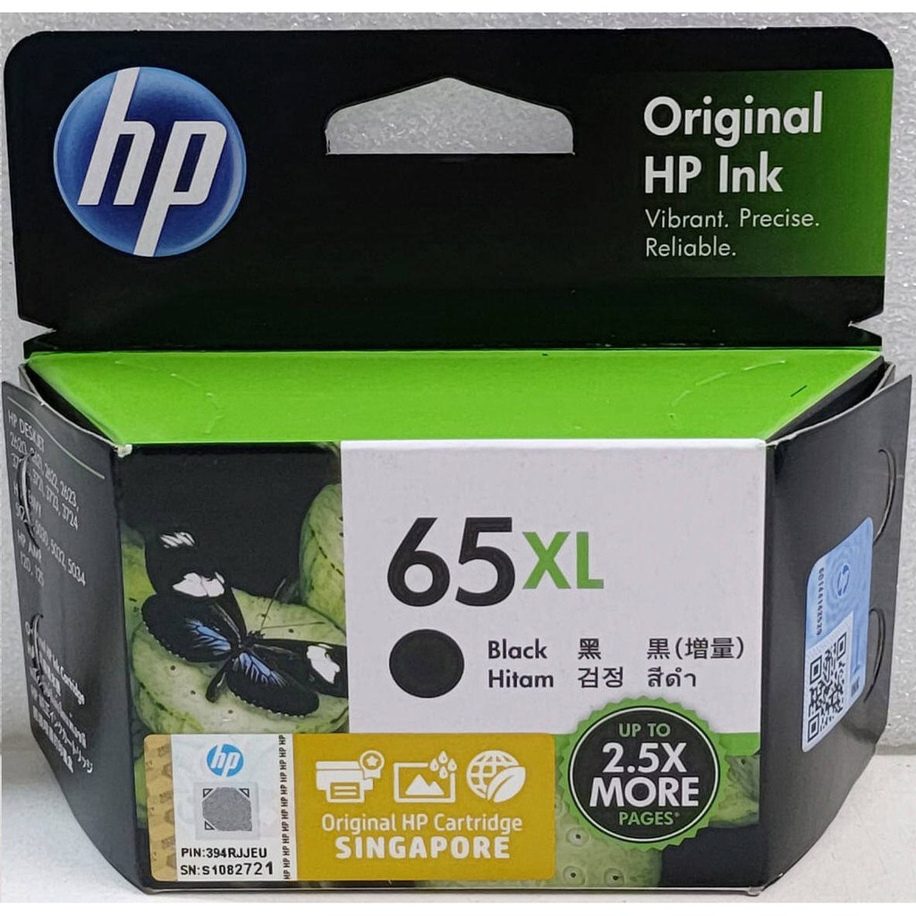 Hp 65xl Black Original Genuine Ink Cartridge Shopee Singapore 1331