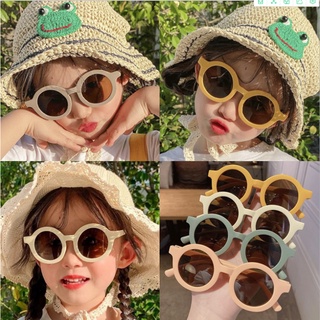 Image of Retro Kids Sunglasses Outdoor Beach Protection Glasses Toddler Sunglasses Sun Glasses Round Frame Girls Boys UV 400