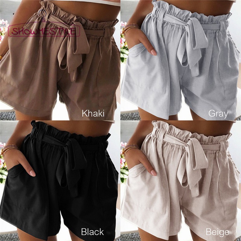 high waisted bow shorts