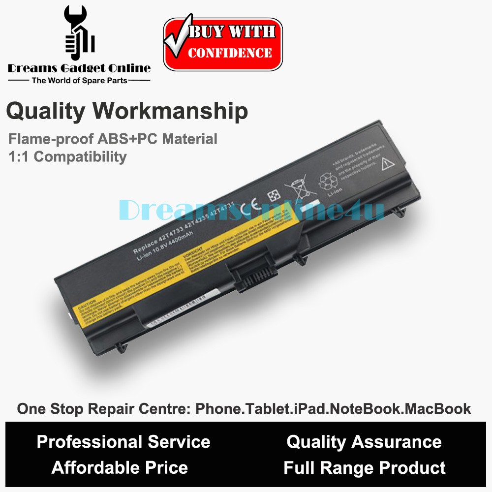 Replacement Battery Sl410 Lenovo Thinkpad T410 T4 T510 E40 E50 4400mah Shopee Singapore