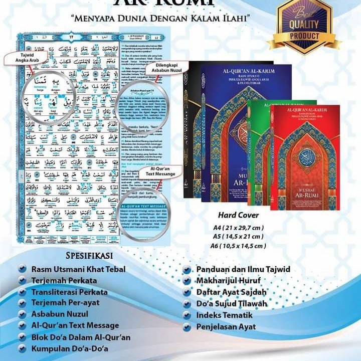 Al Quran Ar Rumi Malay Translation With Rumi Shopee Singapore