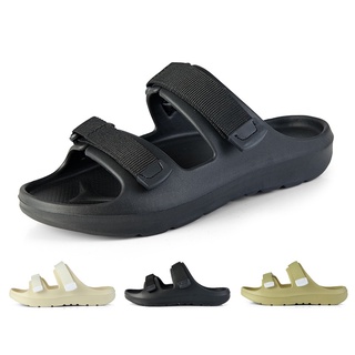 【ZLOT】Summer Couple Comfort Slip on Sandals Korean Fashion Men & Women Black Slippers Outdoor Casual Slides