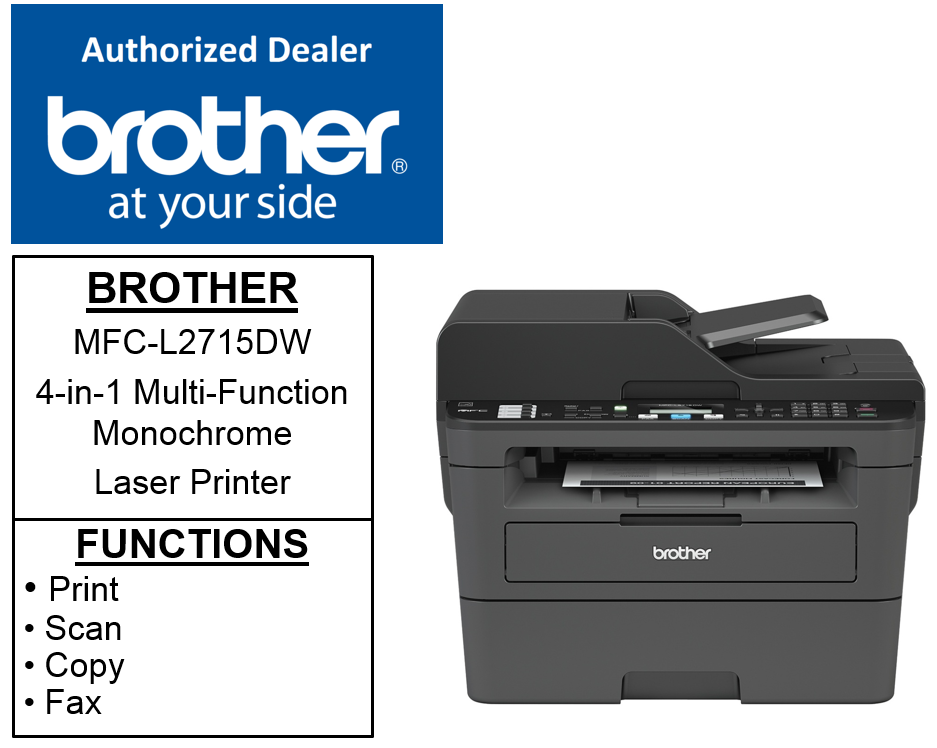 Brother MFCL2715DW 4in1 MultiFunction Monochrome Laser Printer MFC