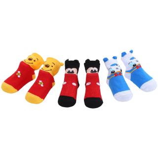 Cartoon Winnie Non Slip Baby Socks 3 Pairs Set with Non Skid Soles for 0-3 Years Infants Toddlers #6