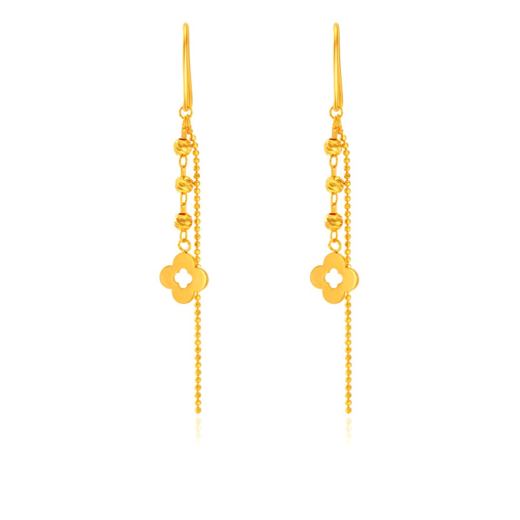 Sk Jewellery Sk 916 Luck Is Here Gold Earrings Shopee Singapore