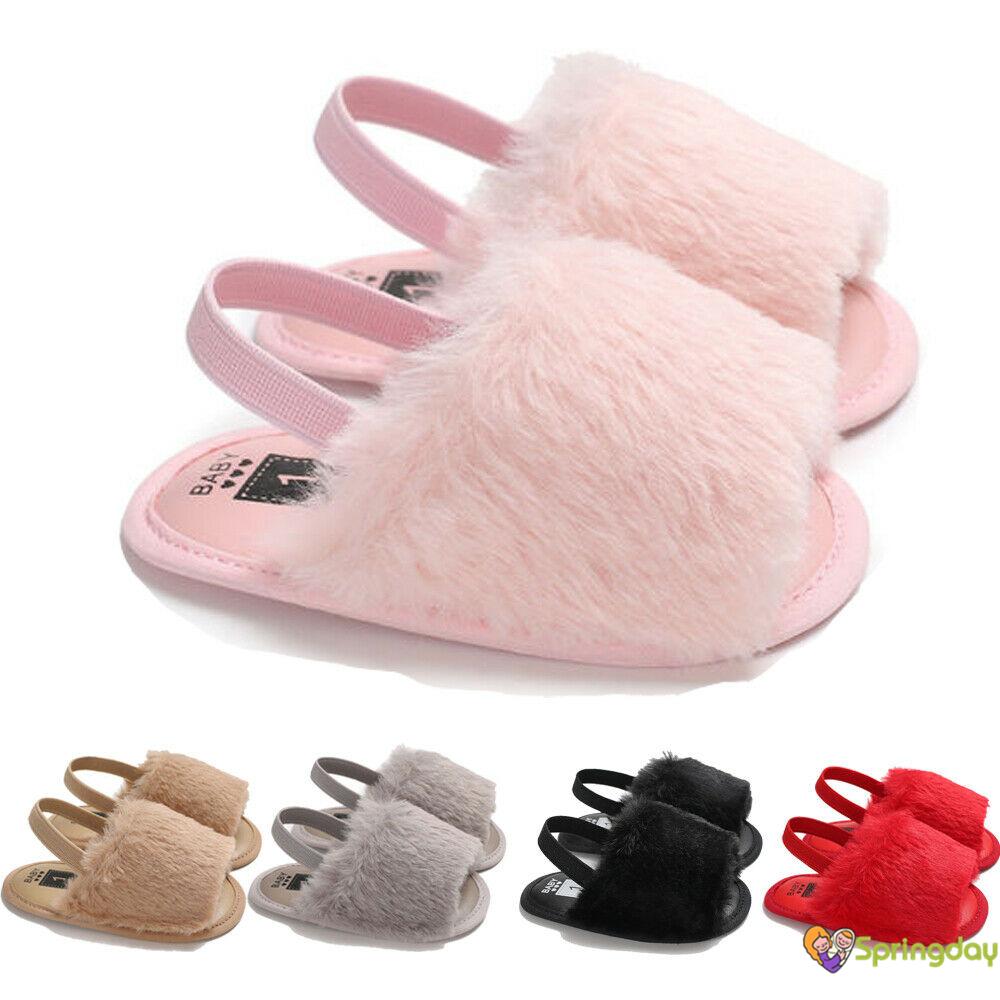 baby girl fur sandals