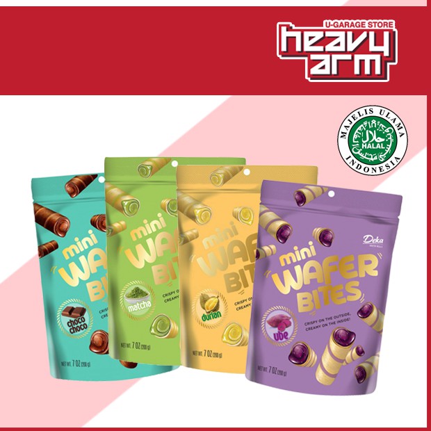 Deka Mini Wafer Bites Choco Matcha Durian Ube Halal 印尼deka 巧克力抹茶榴槤紫薯迷你华夫卷 Shopee Singapore