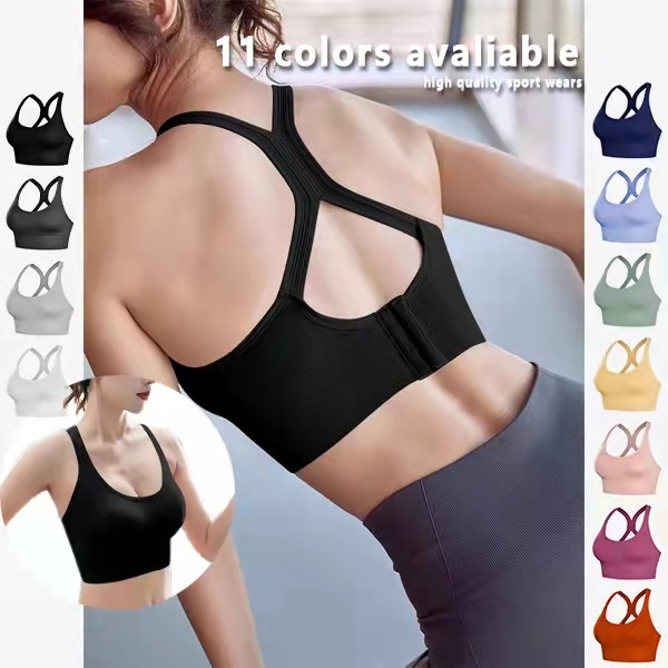 Sports Bra Breathable Sexy Solid Color Back Vest Female Fitness Shockproof Bra Urstore for women 811
