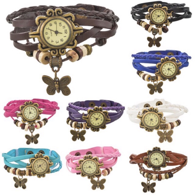 Butterfly Weave Leather Fashion Watch For Women Bracelet