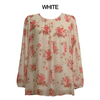 Plus Size Printed Chiffon Blouse Baju Saiz Besar 5XL Plus Size Printed Chiffon Blouse Baju Saiz Besar 5XL