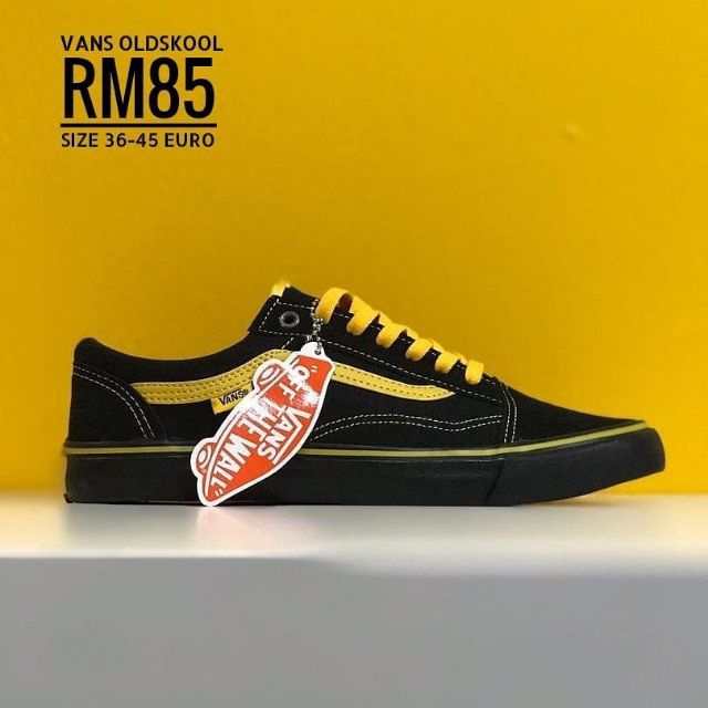 black and yellow vans old skool