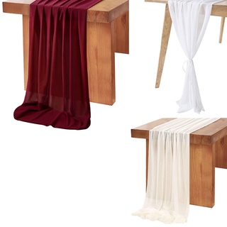 Details about   Romantic Sheer Chiffon Table Runner 