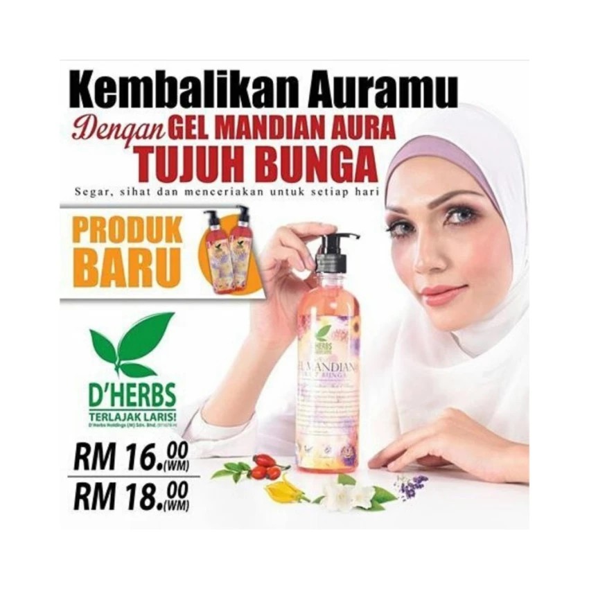 2 Bottles Gel Mandian Aura 7 Bunga Dherbs New Packaging Shopee Singapore