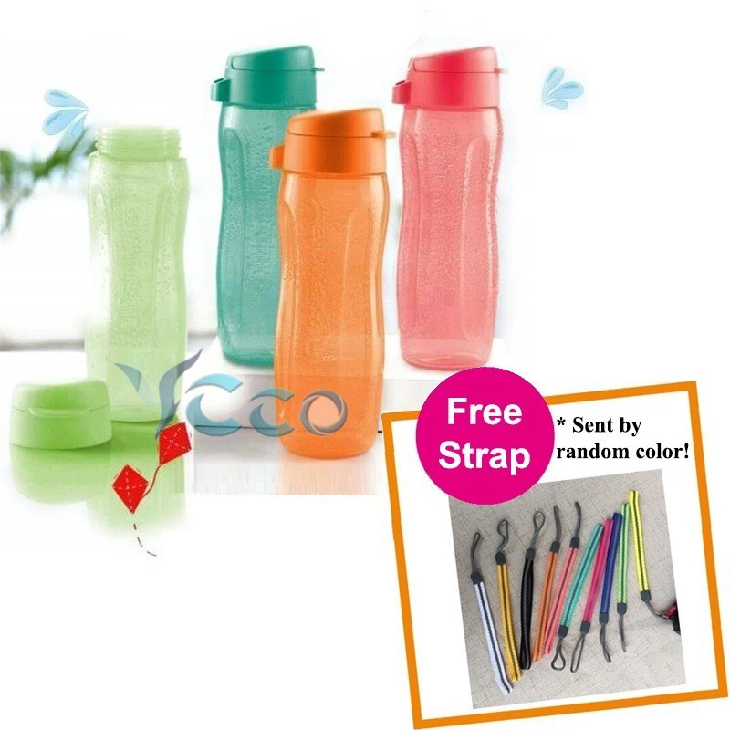 Tupperware Slim Eco Water Bottle Flip Top Cap 500ml Shopee Singapore
