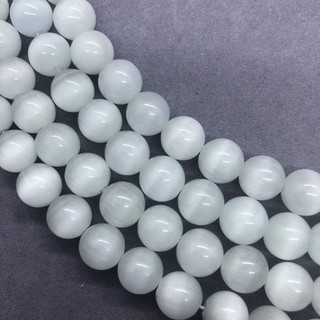 Image of thu nhỏ White Cats Eye Beads 4-12mm Round Natural Loose Opal Stone Bead Diy for Jewelry #4