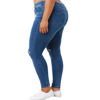 women's plus size denim joggers