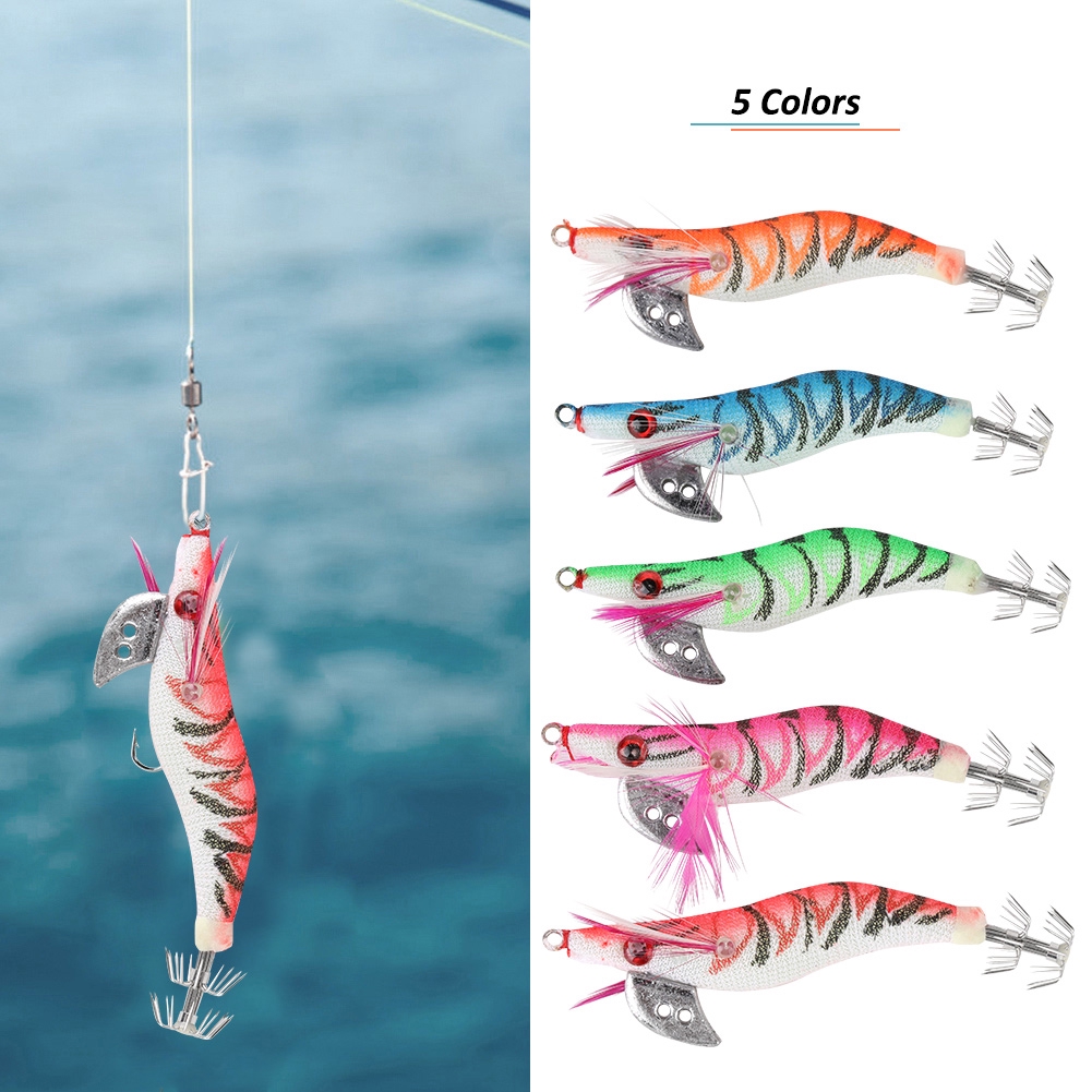 Plastic Soft Bait Set Luminous Shrimp Fishing Lure with Hook Fishing Tackle