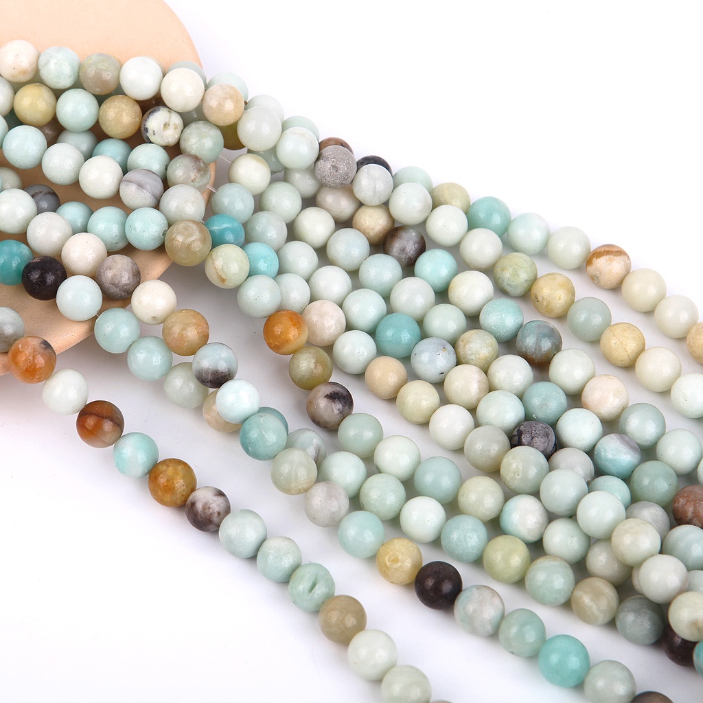 JarTc Natural Round Aquamarine Gemstone Spacer Loose Beads Spacer Beads for DIY Jewelry Making Strand 15 