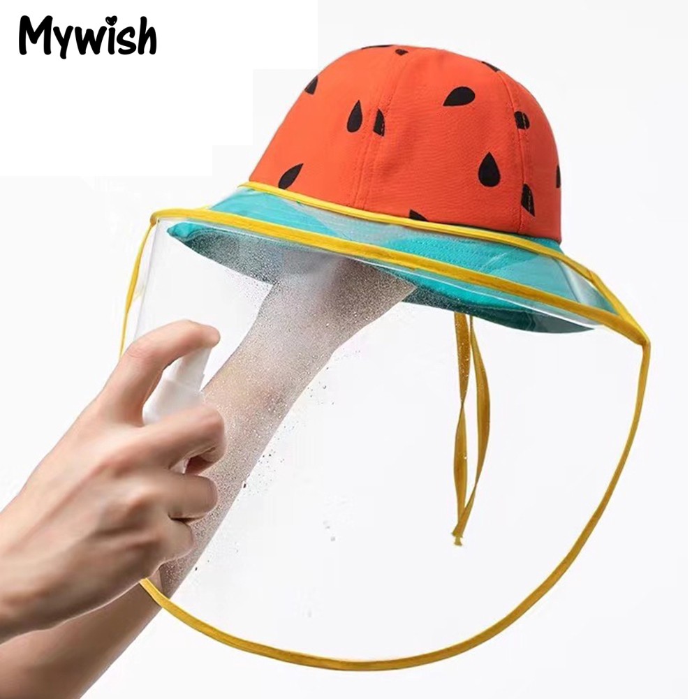 Mywish Kids Watermelon Anti Droplet Sun Protection Detachable Face Shied Bucket Hat Cap Shopee Singapore - watermelon sunhat roblox