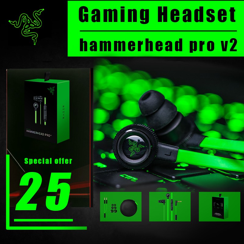 Razer Hammerhead Pro V2 Earphone With Microphone In Ear Gaming Headphone Bubble Store