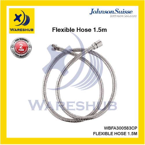 Johnson Suisse Double Interlock Flexible Hose 1.5m Long Shower Hose