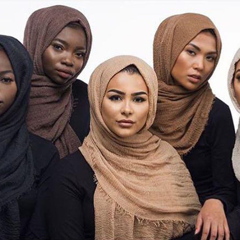 Premium Viskose Maxi Crinkle Cloud Hijab Schal Schal weichen Islam Muslim 