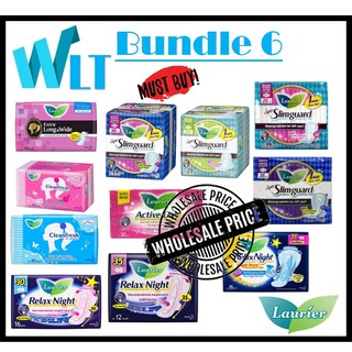 Image of 💁LAURIER💁 [BUNDLE 6] SANITARY PADS / SUPER SLIMGUARD / ULTRA SLIM / CLEAN FRESH / LONG WIDE / RELAX NIGHT