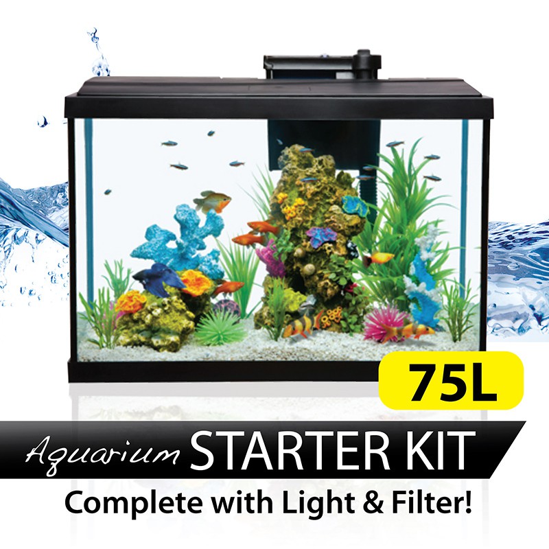 [Resun] 75L Grand Starter Aquarium Fish Tank complete with LED Lights ...