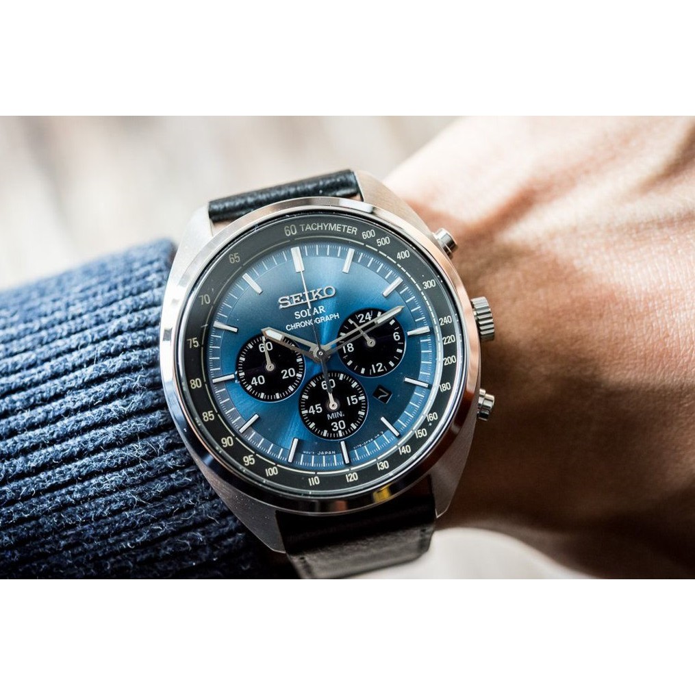 Original] Seiko SSC625P1 Solar Chronograph Leather Strap Analog Blue Dial  Men Watch | Shopee Singapore