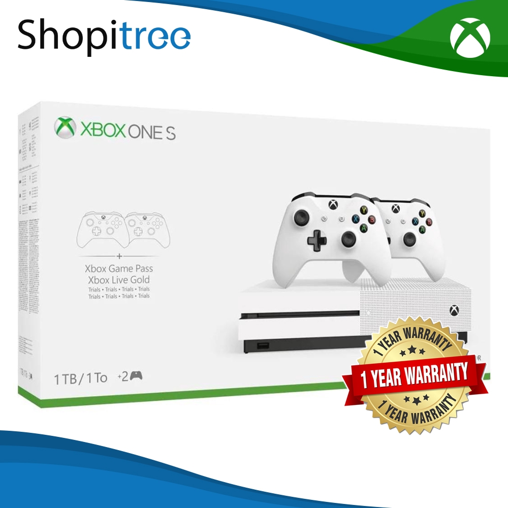 Xbox One S 1tb Console With 2 Controllers Bundle 1 Year Warranty By Microsoft Shopee Singapore