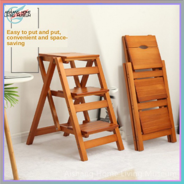 step ladder step stool ladder stool foldable ladder Solid Wood Space